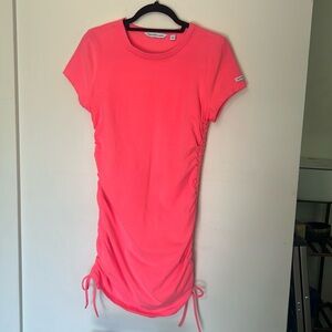 Bright coral spandex cotton